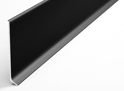 Плинтус Лука алюминиевый 78,5 мм чёрный самоклеющийся