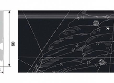 Плинтус Corkstyle Adventures с фотопечатью Stars black 80х15 мм