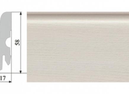 Плинтус Corkstyle Wood с фотопечатью Oak Polar White 58х17 мм