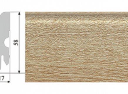 Плинтус Corkstyle Wood с фотопечатью Oak Washed 58х17 мм