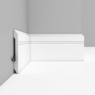 Плинтус напольный Decomaster Под покраску D105 гибкий 107х12 мм