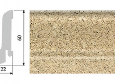 Плинтус Corkstyle со шпоном пробки Cork Creme 60х22 мм