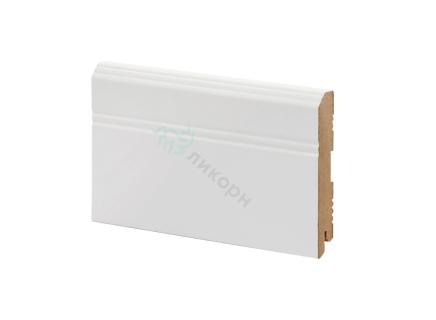 Плинтус Ликорн Однотонный лакированный Белый 108х16 мм К-07