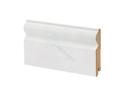 Плинтус Ликорн Однотонный лакированный Белый 97х16 мм К-09