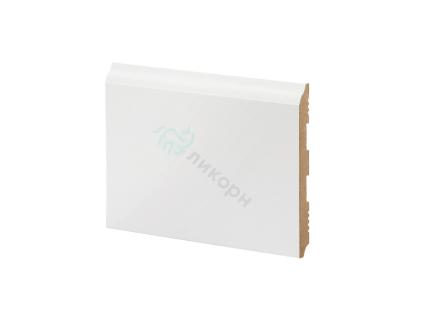 Плинтус Ликорн Однотонный лакированный Белый 133х12 мм К-18