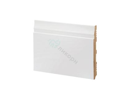 Плинтус Ликорн Однотонный лакированный Белый 133х12 мм К-23