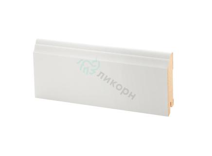 Плинтус Ликорн Однотонный лакированный Белый 80х16 мм К-26