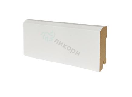 Плинтус Ликорн Однотонный лакированный Белый 80х16 мм К-30