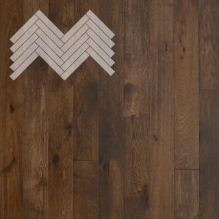 Инженерная доска Lab Arte Английская ёлка Дуб Натур Коньяк лак