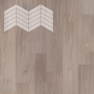 Инженерная доска Lab Arte Французская ёлка Дуб Натур Чегет белый лак