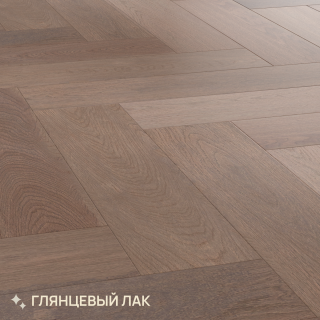 Инженерная доска Royal Parket Ёлочкой Дуб Натур Пепел лак