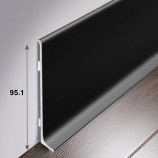 Плинтус Bonkeel Prof AL100 Алюминиевый Черный 95,1мм