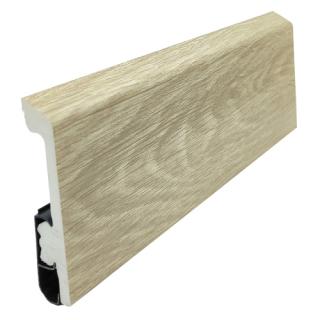 Плинтус Deck HDPS тисненый c монтажной планкой 80 мм Дуб светлый