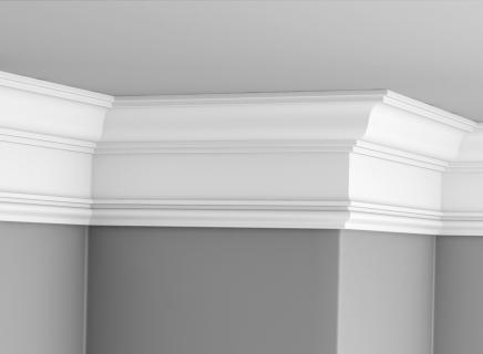 Плинтус Glanzepol HD полимер потолочный  GPD-51 LED