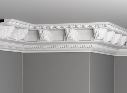 Плинтус Glanzepol инжекционный потолочный с орнаментом  GP-18