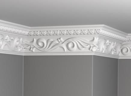 Плинтус Glanzepol инжекционный потолочный с орнаментом  GP-29