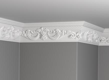 Плинтус Glanzepol инжекционный потолочный с орнаментом  GP-39