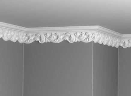 Плинтус Glanzepol инжекционный потолочный с орнаментом  GP-59