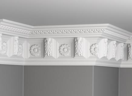 Плинтус Glanzepol инжекционный потолочный с орнаментом  GP-60