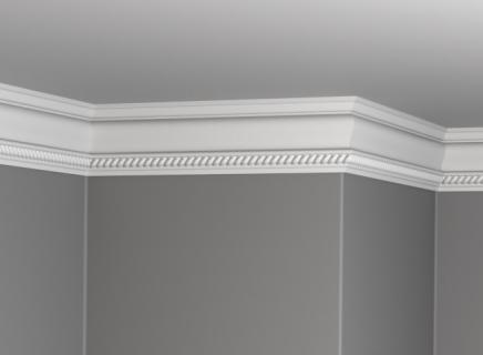 Плинтус Glanzepol инжекционный потолочный с орнаментом  GP-67