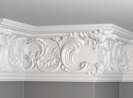 Плинтус Glanzepol инжекционный потолочный с орнаментом  GP-86