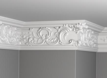 Плинтус Glanzepol инжекционный потолочный с орнаментом  GP-90
