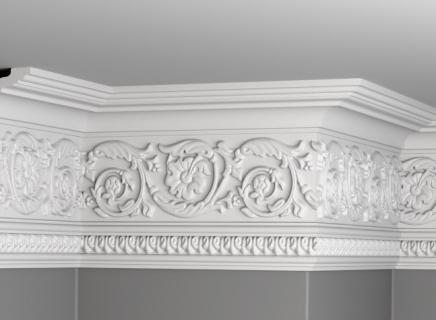 Плинтус Glanzepol инжекционный потолочный с орнаментом  GP-99