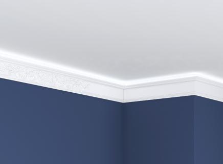 Плинтус Glanzepol инжекционный потолочный с орнаментом  GP-110