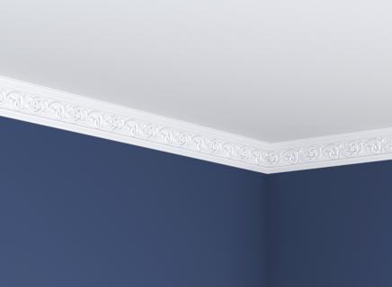 Плинтус Glanzepol инжекционный потолочный с орнаментом  GP-112