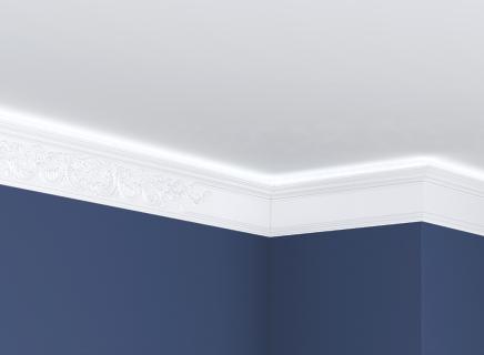 Плинтус Glanzepol инжекционный потолочный с орнаментом  GP-115