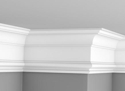 Плинтус Glanzepol инжекционный потолочный гладкий  GP-71