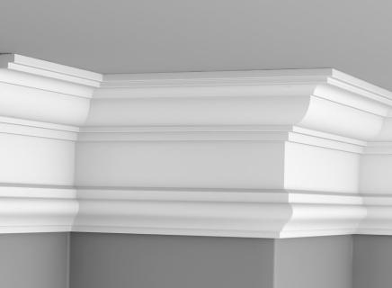 Плинтус Glanzepol инжекционный потолочный гладкий  GP-80