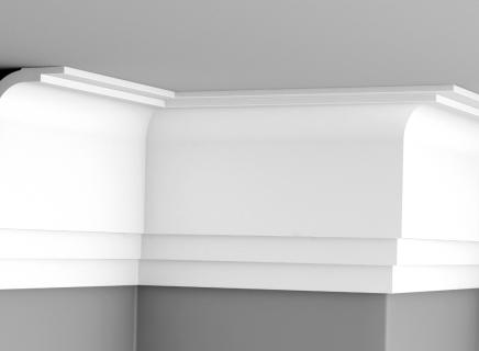 Плинтус Glanzepol инжекционный потолочный гладкий  GP-130