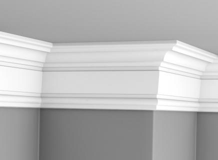 Плинтус Glanzepol инжекционный потолочный гладкий  GPL-1