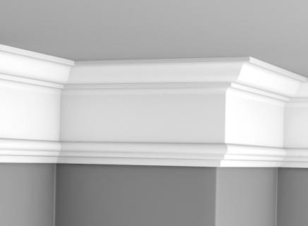 Плинтус Glanzepol инжекционный потолочный гладкий  GPL-2