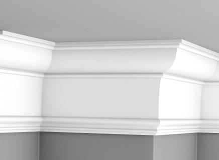 Плинтус Glanzepol инжекционный потолочный гладкий  GPL-3