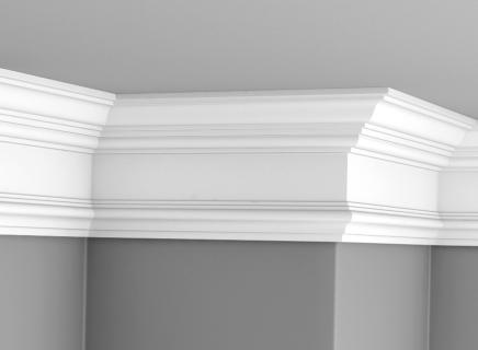 Плинтус Glanzepol инжекционный потолочный гладкий  GPL-4