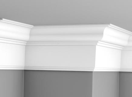 Плинтус Glanzepol инжекционный потолочный гладкий  GPL-6