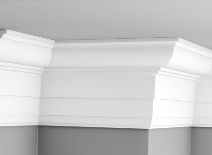 Плинтус Glanzepol инжекционный потолочный гладкий  GPL-10