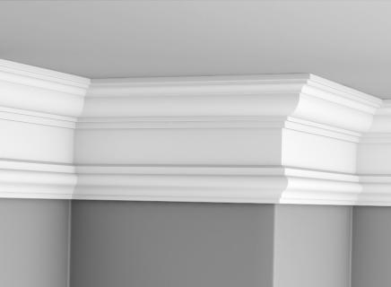 Плинтус Glanzepol инжекционный потолочный гладкий  GPL-12