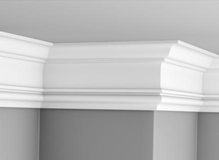 Плинтус Glanzepol инжекционный потолочный гладкий  GPL-14