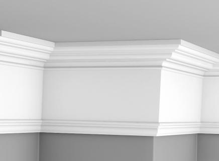 Плинтус Glanzepol инжекционный потолочный гладкий  GPL-17