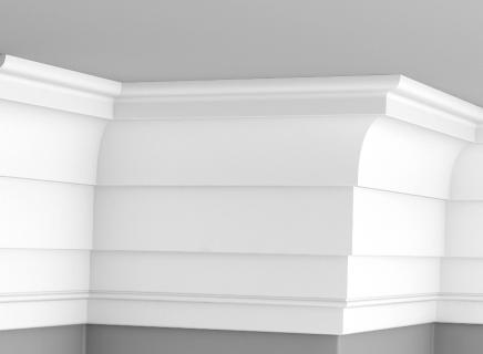 Плинтус Glanzepol инжекционный потолочный гладкий  GPL-18