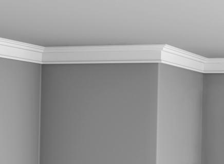 Плинтус Glanzepol Экструзионный потлочный гладкий  GPX-1