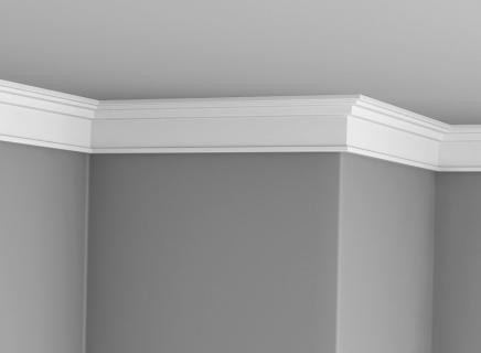 Плинтус Glanzepol Экструзионный потлочный гладкий  GPX-2