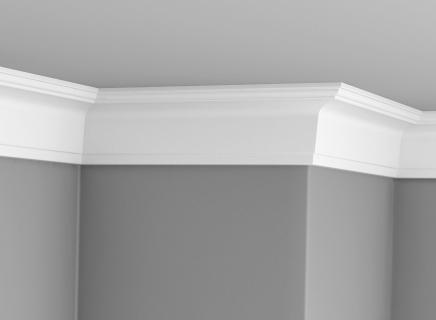 Плинтус Glanzepol Экструзионный потлочный гладкий  GPX-4