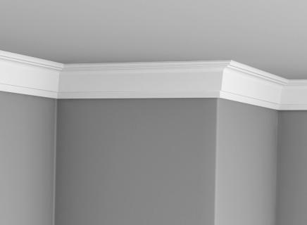 Плинтус Glanzepol Экструзионный потлочный гладкий  GPX-5