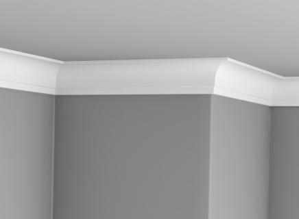 Плинтус Glanzepol Экструзионный потлочный гладкий  GPX-7