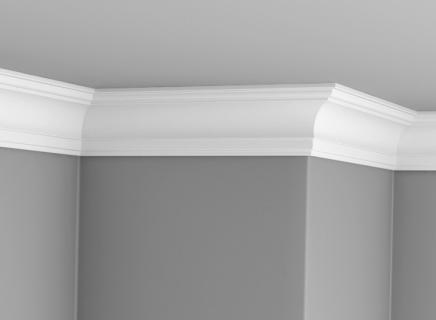 Плинтус Glanzepol Экструзионный потлочный гладкий  GPX-8