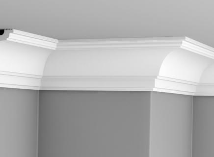 Плинтус Glanzepol Экструзионный потлочный гладкий  GPX-13